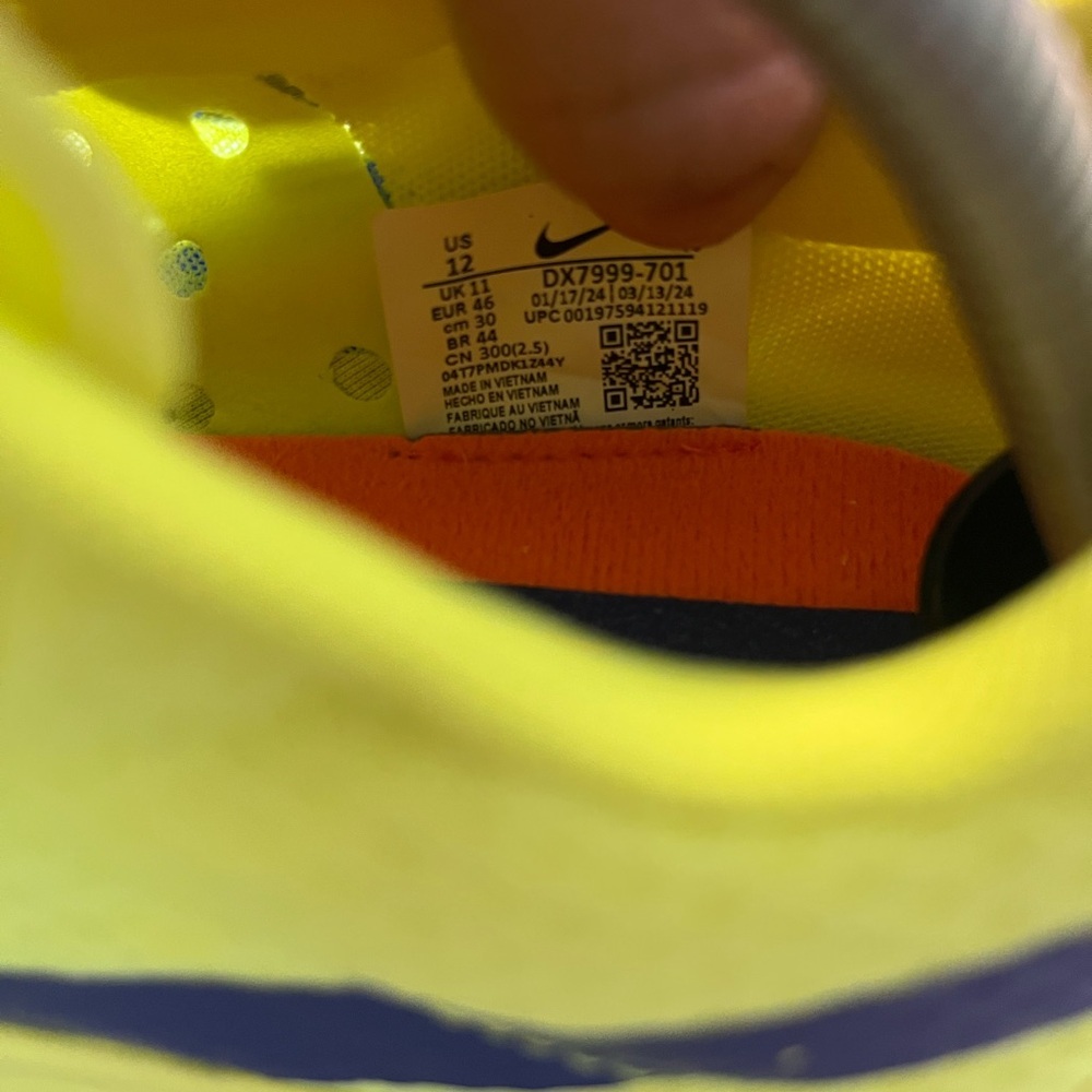 Nike Rival XC 6 Cross Country Spikes Volt Color Track Men's Size 12 DX7999-701 - Picture 10 of 11